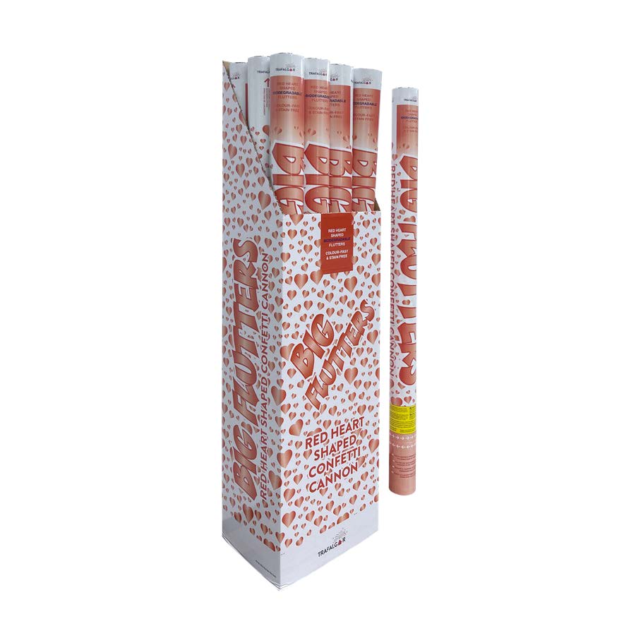 LOVE HEARTS RED CONFETTI CANNON